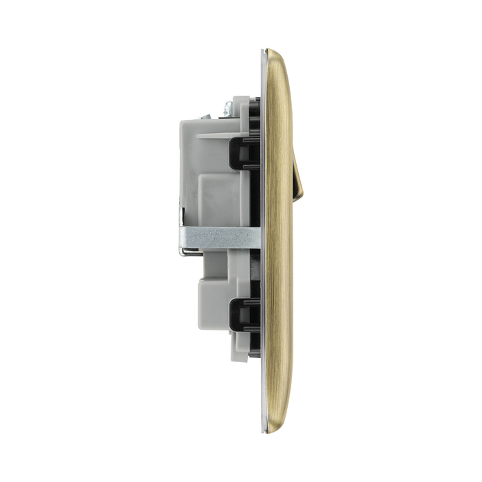 BG Nexus Metal Antique Brass 13A Double Socket NAB22B
