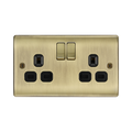 BG Nexus Metal Antique Brass 13A Double Socket NAB22B