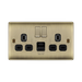 BG Nexus Metal Antique Brass 13A Double USB Socket with 12W A+C NAB22UAC12B
