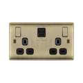 BG Nexus Metal Antique Brass 13A Double USB Socket with 45W A+C NAB22UAC45B