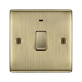 BG Nexus Metal Antique Brass 20A Double Pole Switch with Neon NAB31