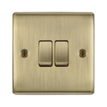 BG Nexus Metal Antique Brass 2G 2W Light Switch NAB42