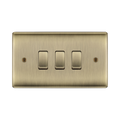 BG Nexus Metal Antique Brass 3G 2W Light Switch NAB432