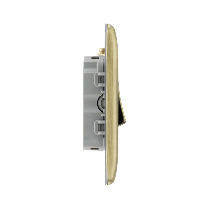 BG Nexus Metal Antique Brass 3G 2W Light Switch NAB43