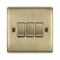 BG Nexus Metal Antique Brass 3G 2W Light Switch NAB43