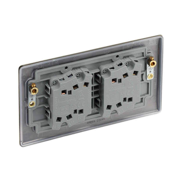BG Nexus Metal Antique Brass 4G 2W Light Switch NAB44