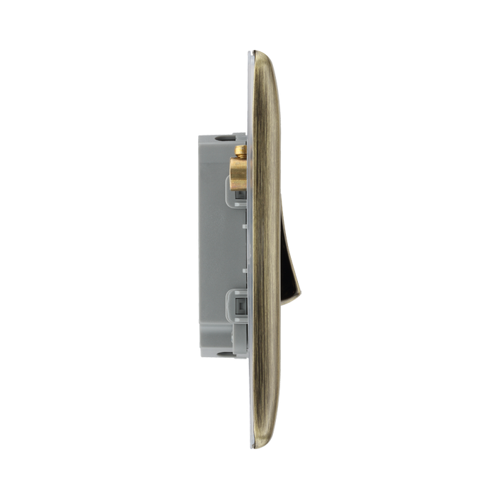 BG Nexus Metal Antique Brass 4G 2W Light Switch NAB44