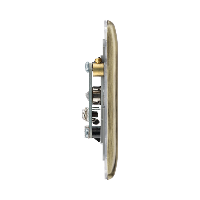 BG Nexus Metal Antique Brass Double Co-axial Socket NAB61B