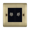 BG Nexus Metal Antique Brass Double Co-axial Socket NAB61B