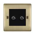 BG Nexus Metal Antique Brass Double Satellite Socket NAB642B