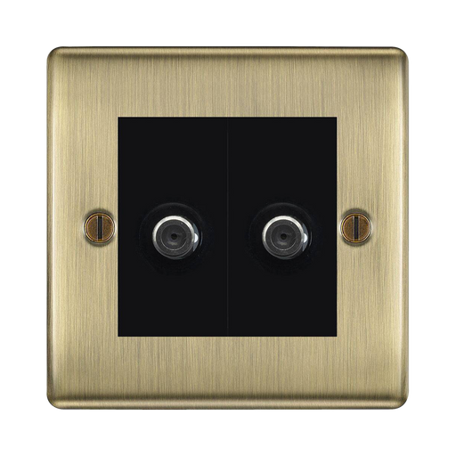BG Nexus Metal Antique Brass Double Satellite Socket NAB642B