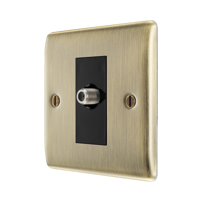 BG Nexus Metal Antique Brass Satellite Socket NAB64B