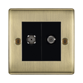 BG Nexus Metal Antique Brass TV & Satellite Socket NAB65B