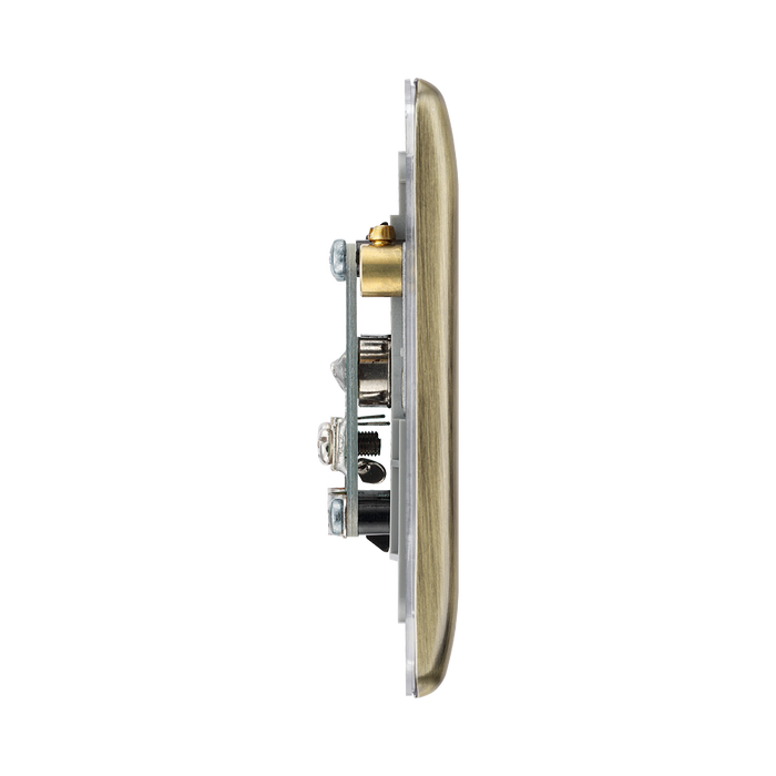 BG Nexus Metal Antique Brass TV & FM Socket NAB66B