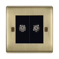 BG Nexus Metal Antique Brass TV & FM Socket NAB66B