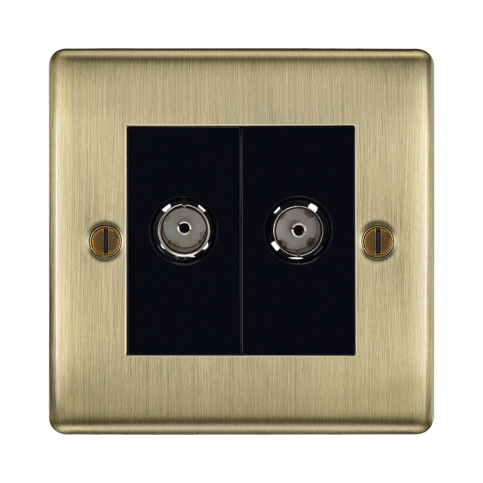 BG Nexus Metal Antique Brass TV & FM Socket NAB66B
