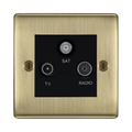 BG Nexus Metal Antique Brass TV/FM/SAT Socket NAB67B
