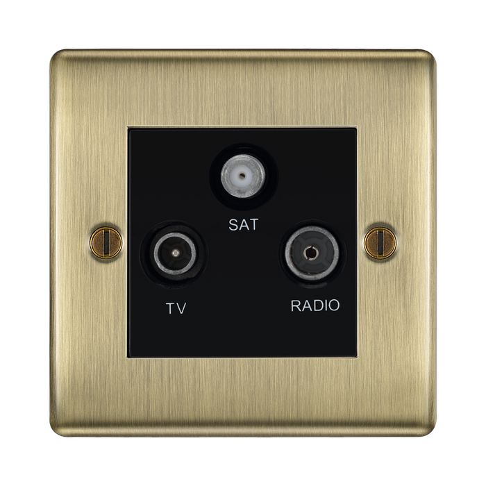 BG Nexus Metal Antique Brass TV/FM/SAT Socket NAB67B