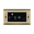 BG Nexus Metal Antique Brass Triplex Combination TV Socket NAB68B