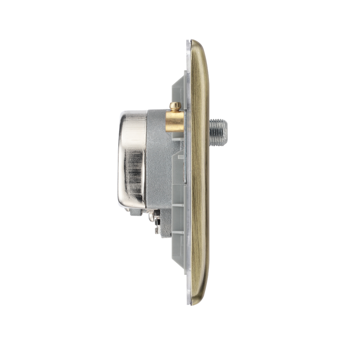 BG Nexus Metal Antique Brass Quadplex Combination TV Socket NAB69B