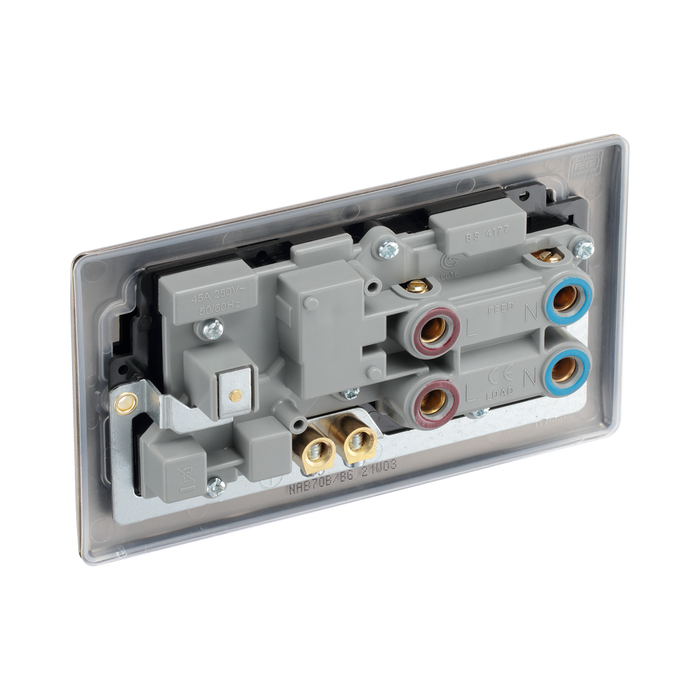 BG Nexus Metal Antique Brass 45A Cooker Switch with 13A Socket NAB70B