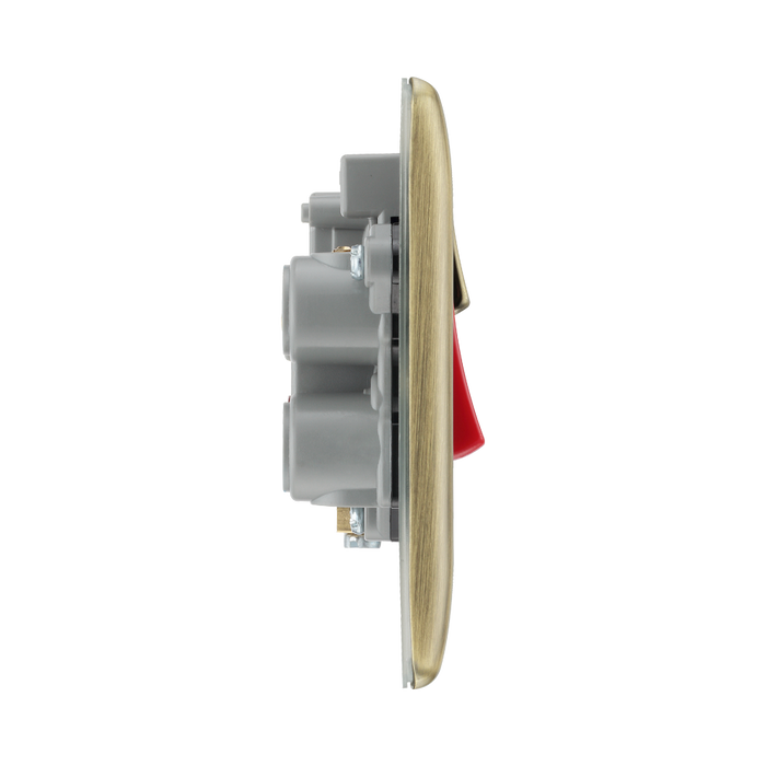 BG Nexus Metal Antique Brass 45A Cooker Switch with 13A Socket NAB70B