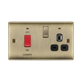BG Nexus Metal Antique Brass 45A Cooker Switch with 13A Socket NAB70B