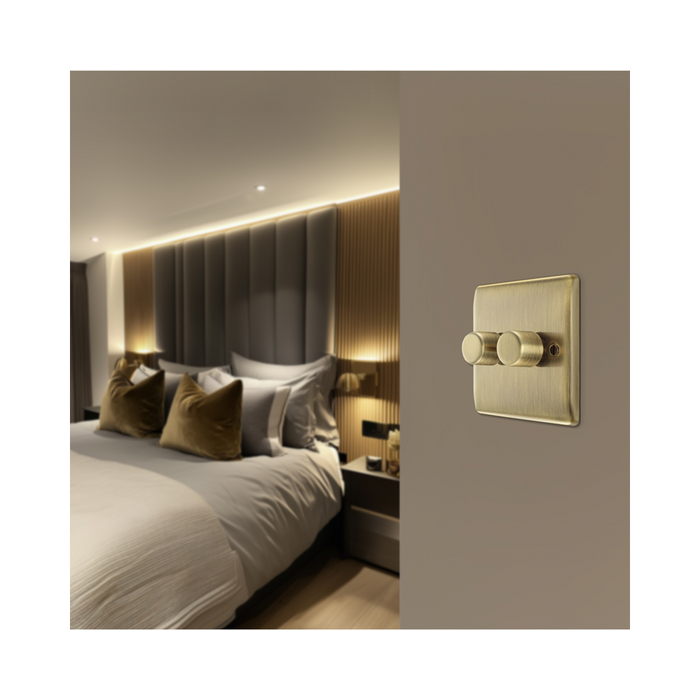 BG Nexus Metal Antique Brass 2G Dimmer Switch NAB82