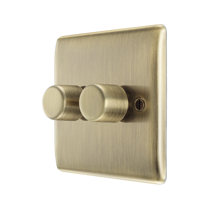 BG Nexus Metal Antique Brass 2G Dimmer Switch NAB82