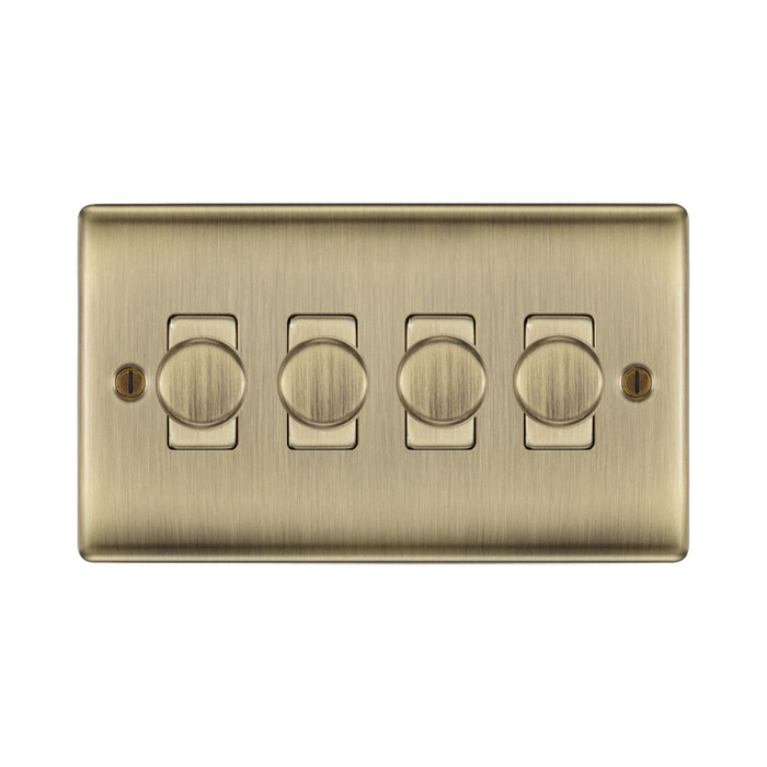 BG Nexus Metal Antique Brass 4G Dimmer Switch NAB84