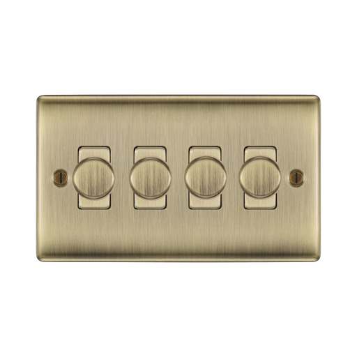 BG Nexus Metal Antique Brass 4G Dimmer Switch NAB84