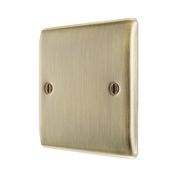 BG Nexus Metal Antique Brass Single Blank Plate NAB94