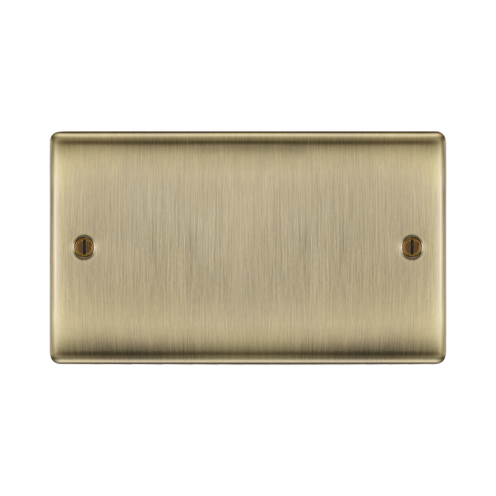 BG Nexus Metal Antique Brass Double Blank Plate NAB95