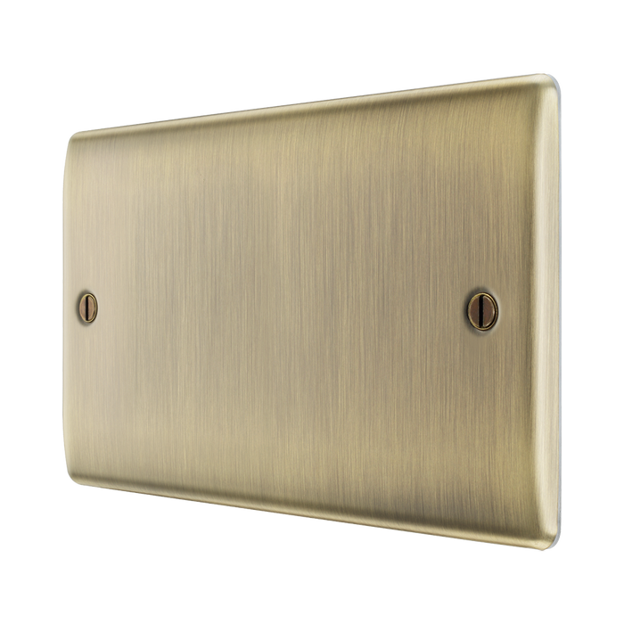 BG Nexus Metal Antique Brass Double Blank Plate NAB95