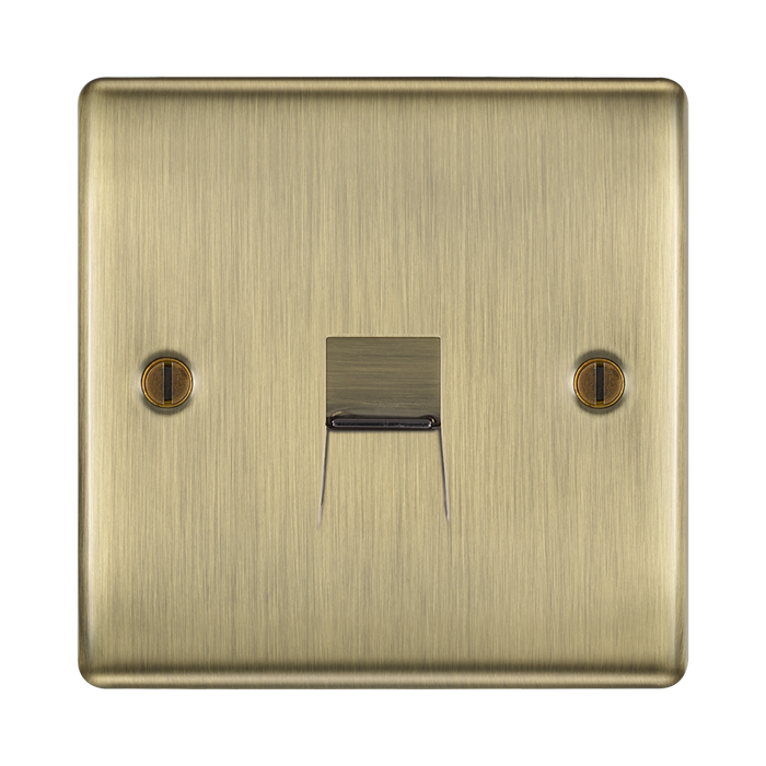 BG Nexus Metal Antique Brass Secondary Telephone Socket NABBTS1B