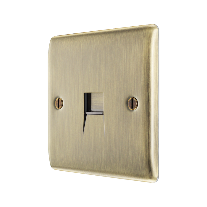 BG Nexus Metal Antique Brass Secondary Telephone Socket NABBTS1