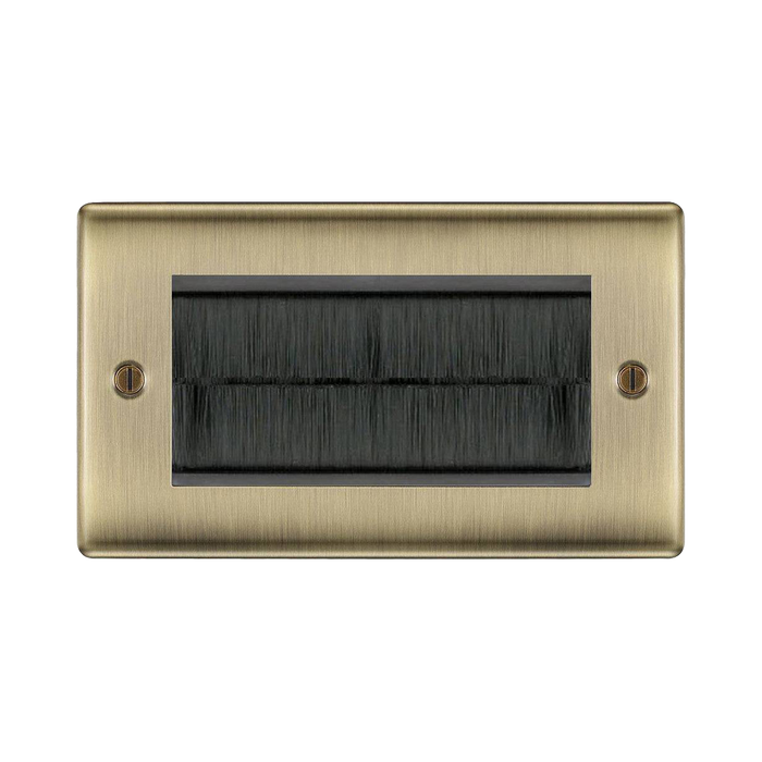 BG Nexus Metal Antique Brass 4G Cable Brush Outlet NABEMR4BR