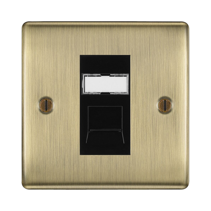 BG Nexus Metal Antique Brass RJ45 Cat6A Data Outlet NABRJ4516AB