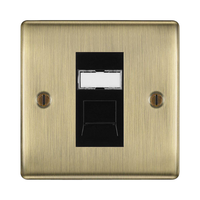 BG Nexus Metal Antique Brass RJ45 Cat6 Data Outlet NABRJ4516B