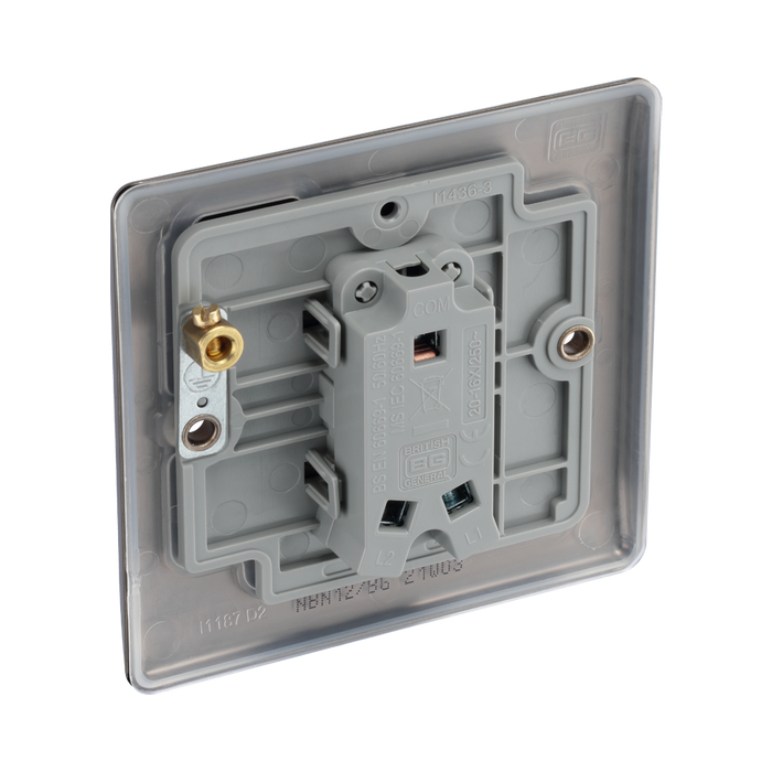 BG Nexus Metal Black Nickel 1G 2W Light Switch NBN12