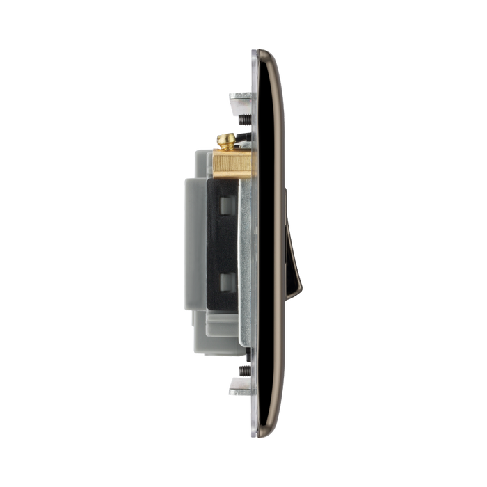 BG Nexus Metal Black Nickel Fused Fan Isolator Switch NBN15F