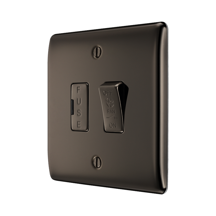 BG Nexus Metal Black Nickel Fused Fan Isolator Switch NBN15F