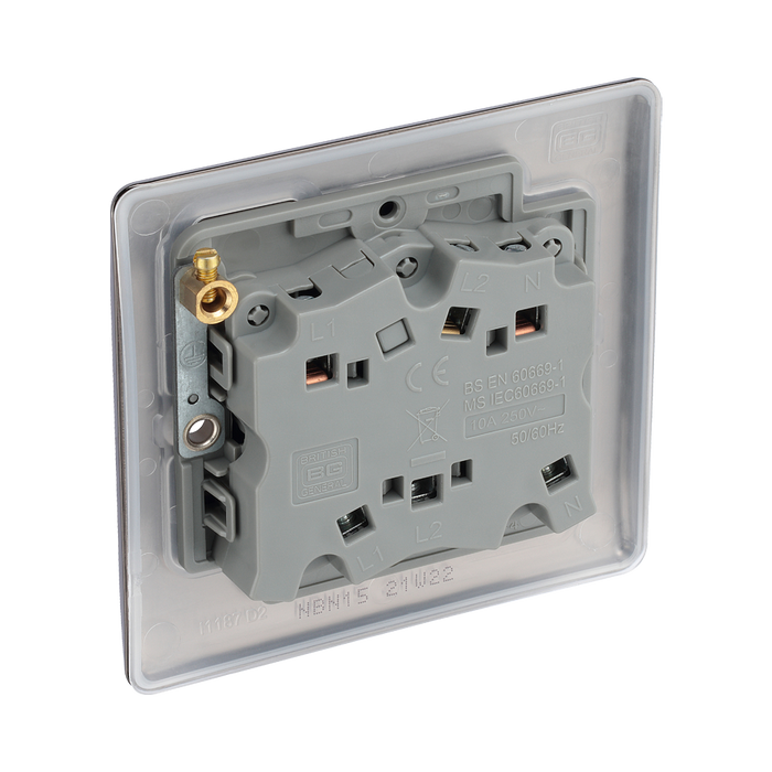 BG Nexus Metal Black Nickel Fan Isolator Switch NBN15