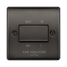 Black fan isolator switch on a white background