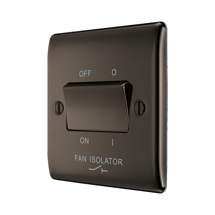 BG Nexus Metal Black Nickel Fan Isolator Switch NBN15