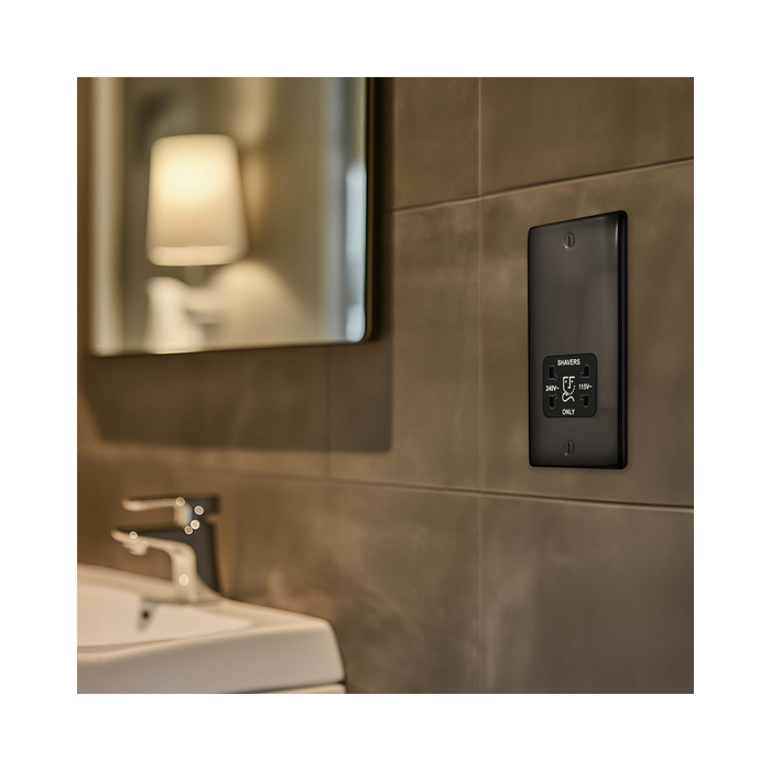 BG Nexus Metal Black Nickel Shaver Socket NBN20B