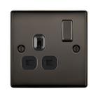 BG Nexus Metal Black Nickel 13A Single Socket NBN21B