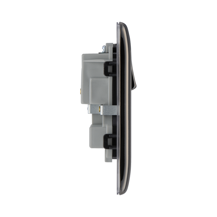 BG Nexus Metal Black Nickel 13A Double Socket NBN22B