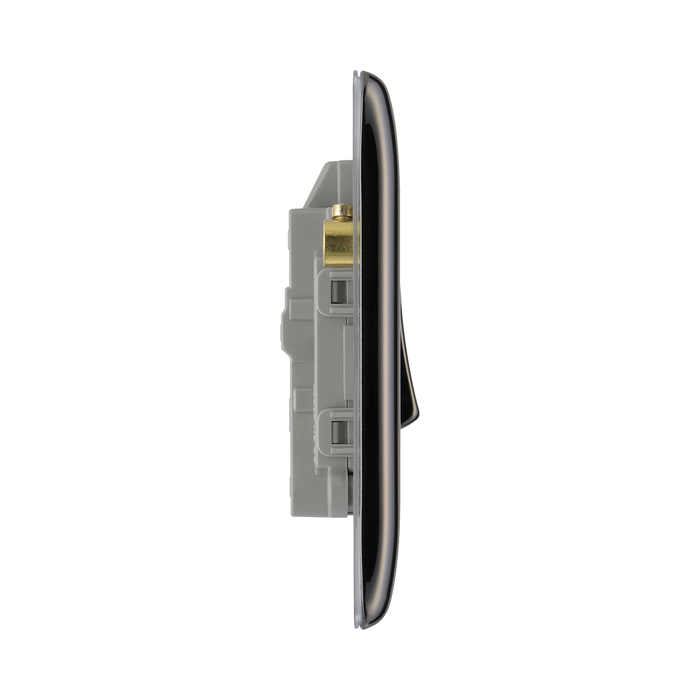 BG Nexus Metal Black Nickel 20A Double Pole Switch with Neon NBN31