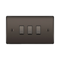 BG Nexus Metal Black Nickel 3G Intermediate Combination Switch Available from RS Electrical Supplies